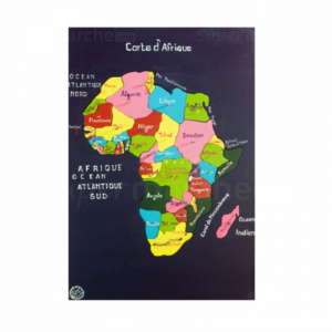 Tableau carte d'Afrique en puzzle fait main