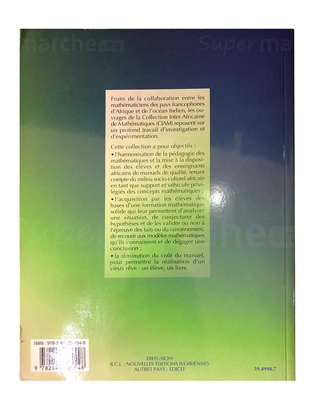 Mathématiques Terminale SM | Version française | Edition EDICEF | Relié 350 pages