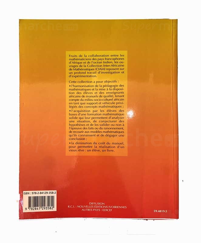 Mathématiques 1ère SE | Version française | Edition EDICEF | Relié 288 pages back