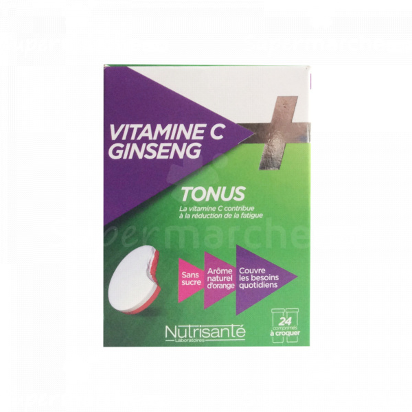 Vitamine C+ Ginseng TONUS ™ 24 Comprimés bi-couches à croque