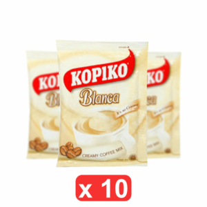 Pack de 10 Café soluble Blanca Kopiko™ 30g | Café au lait crémeux | Pack de 10 dosettes individuelles
