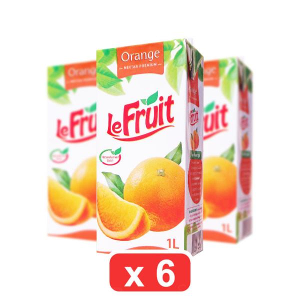 Pack de 6 Jus de fruit orange Lefruit 1L