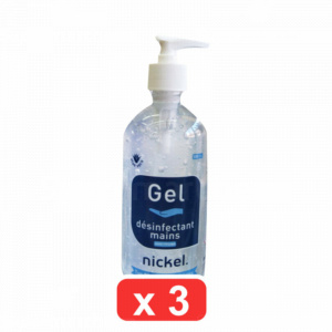 Pack de 3 Gel Désinfectant Hydro-alcoolique à l’aloe Vera Nickel™ 500ml