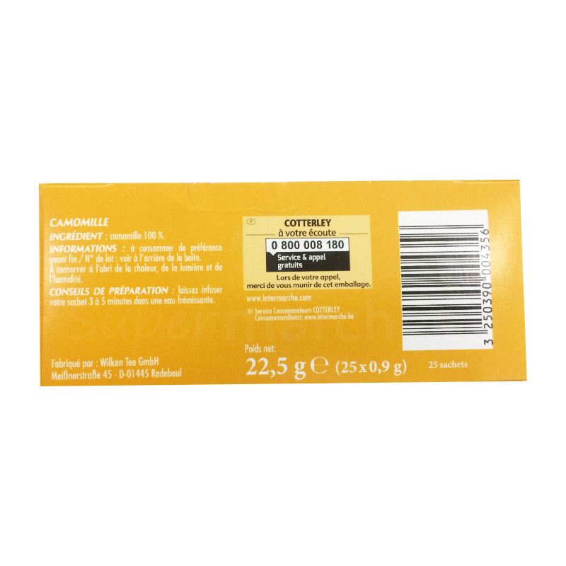 Infusion camomille 25 sachets 22,5g COTTERLEY- KIBO