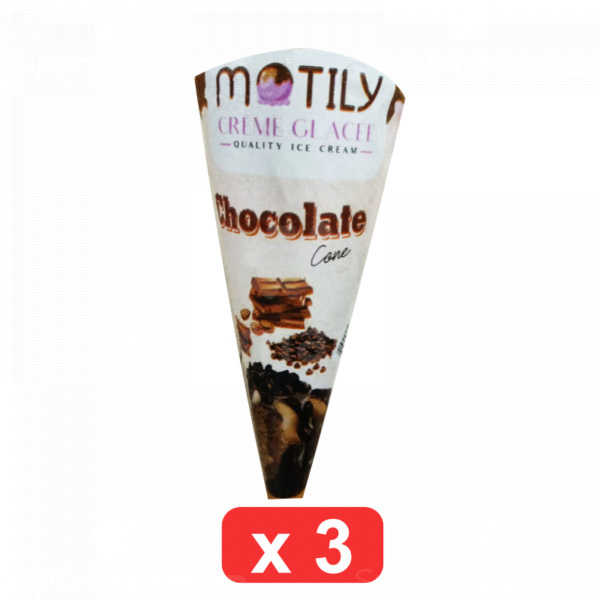 pack de 3 cornet de glace chocolat motily
