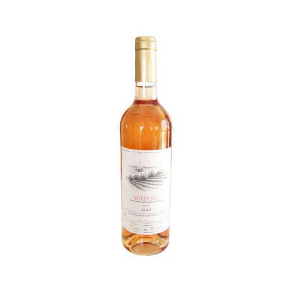 Vin rosé Compte de Valois Bordeaux 75cl Millésime 2020