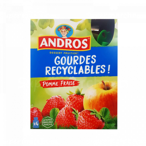 Gourde recyclables pomme fraise Andros