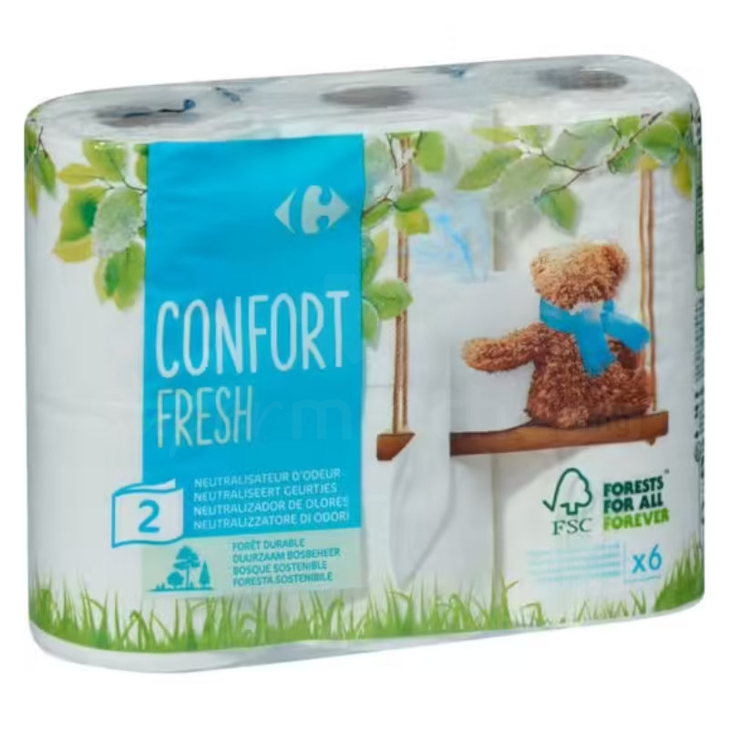 Papier hygiénique bloc confort fresh Carrefour™ x 6 rouleaux