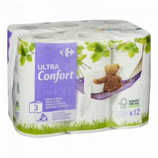 Papier toilette ultra confort 3 épaisseurs Carrefour™