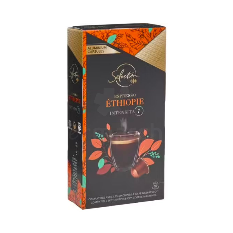 Café capsule expresso Éthiopie Carrefour™ 52g, Boîte de 10 unité