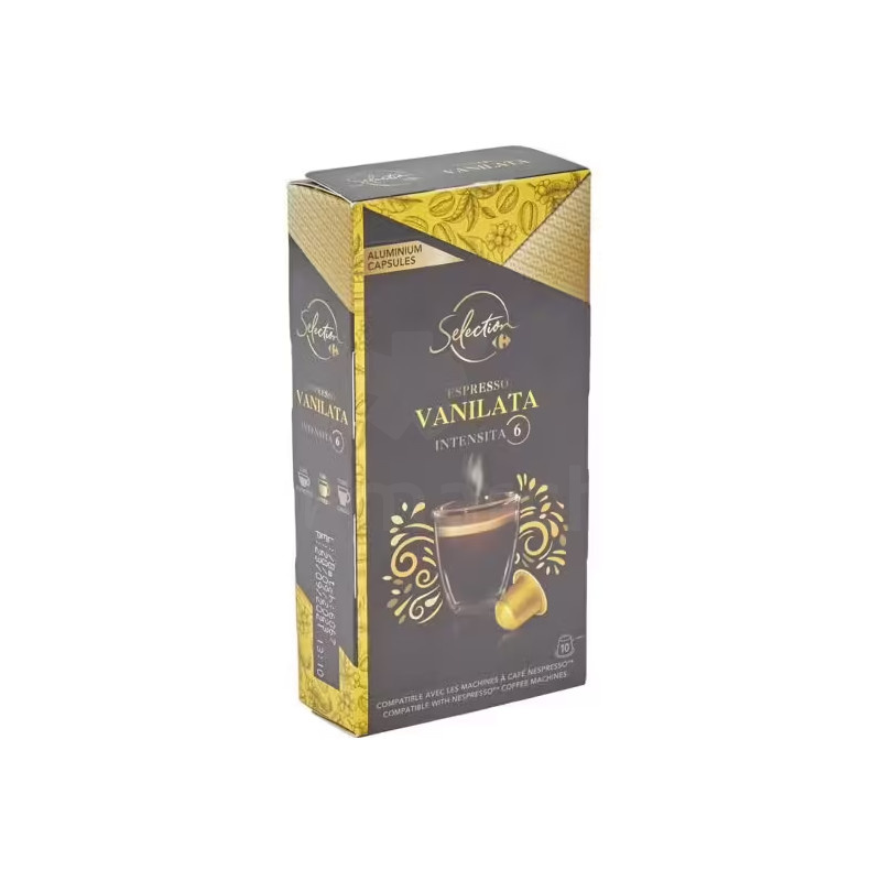 Café capsule expresso Vanille Carrefour™ 52g, Boîte de 10 unité