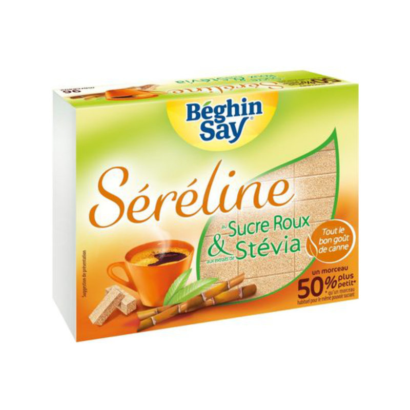 Sucre en morceaux roux BEGHIN SAY™ Séréline 250g | Sucre de canne & stevia