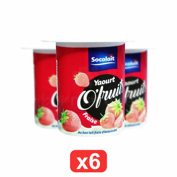 pack de 6 yaourt o’fruit fraise 100g socolait