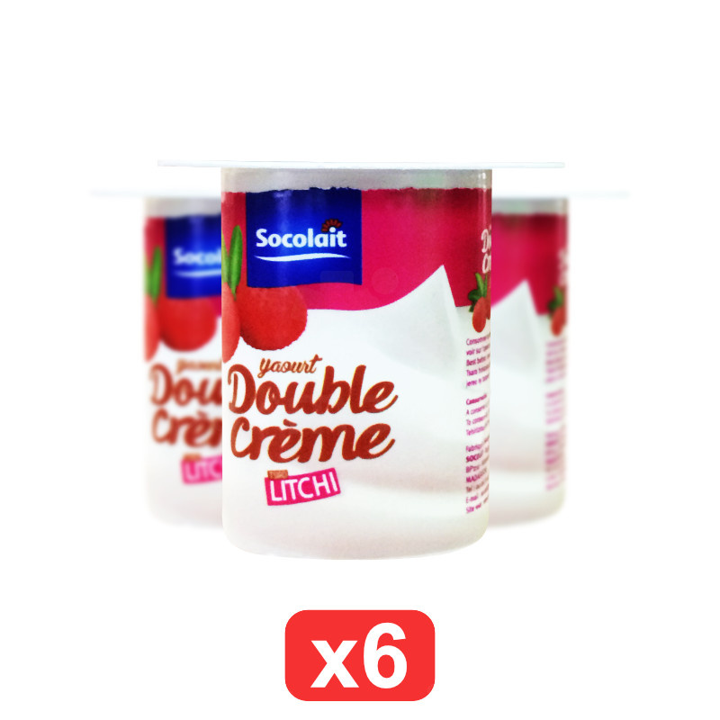 yaourt double crème litchi Socolait pack de 6