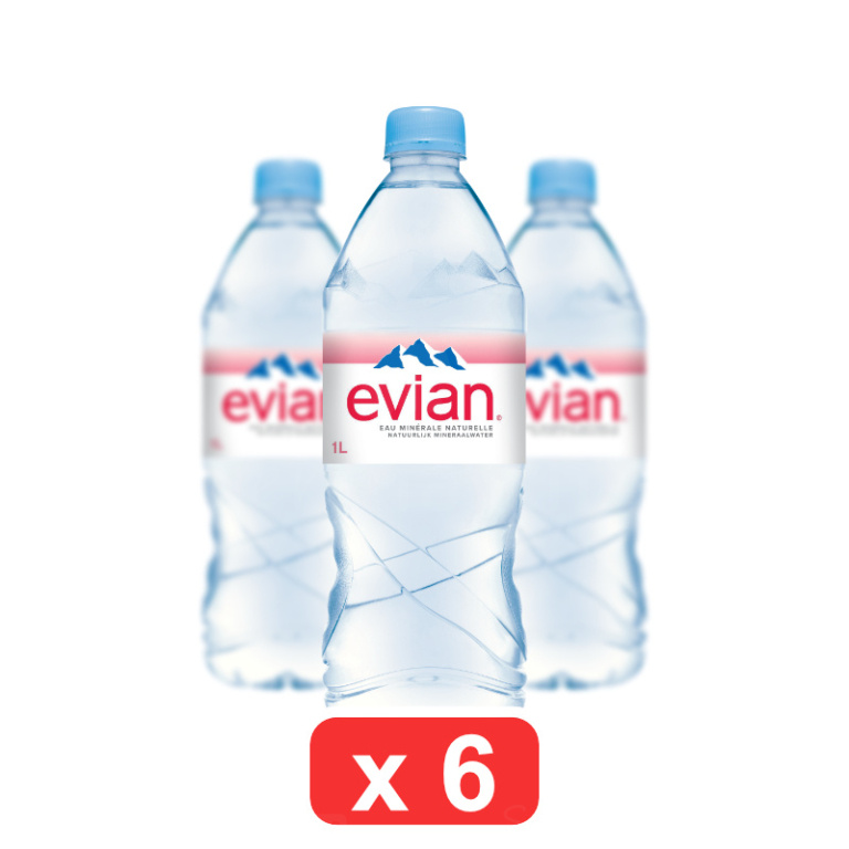 Pack De 6 Eau Minérale Evian™ 1l Née Dune Source Préservée Au Cœur Des Alpes Supermarchémg 2687