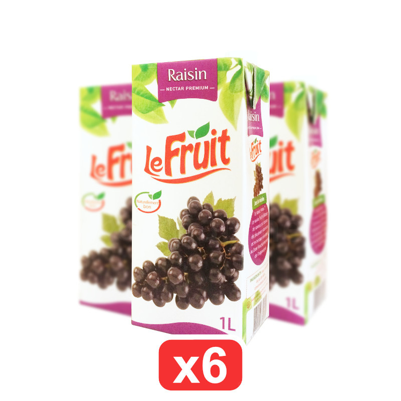 pack de 6 Jus de fruit Lefruit raisin