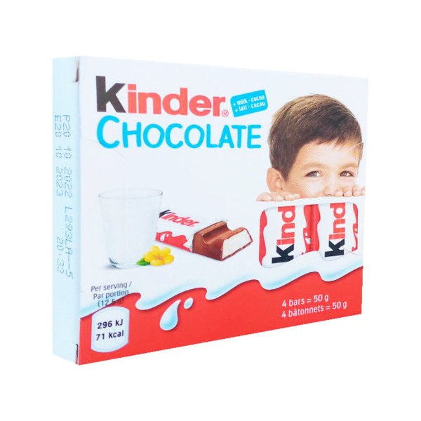 Kinder Chocolat 50g 4 bâtonnets