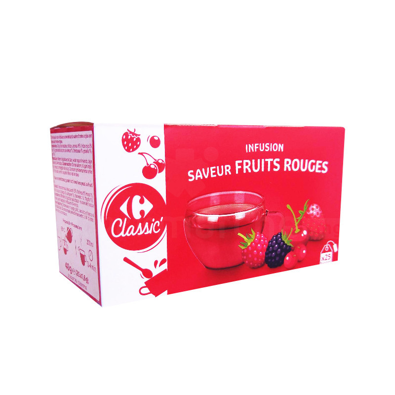 Thé Infusion aux fruits rouges Carrefour Boite de 25 sachets