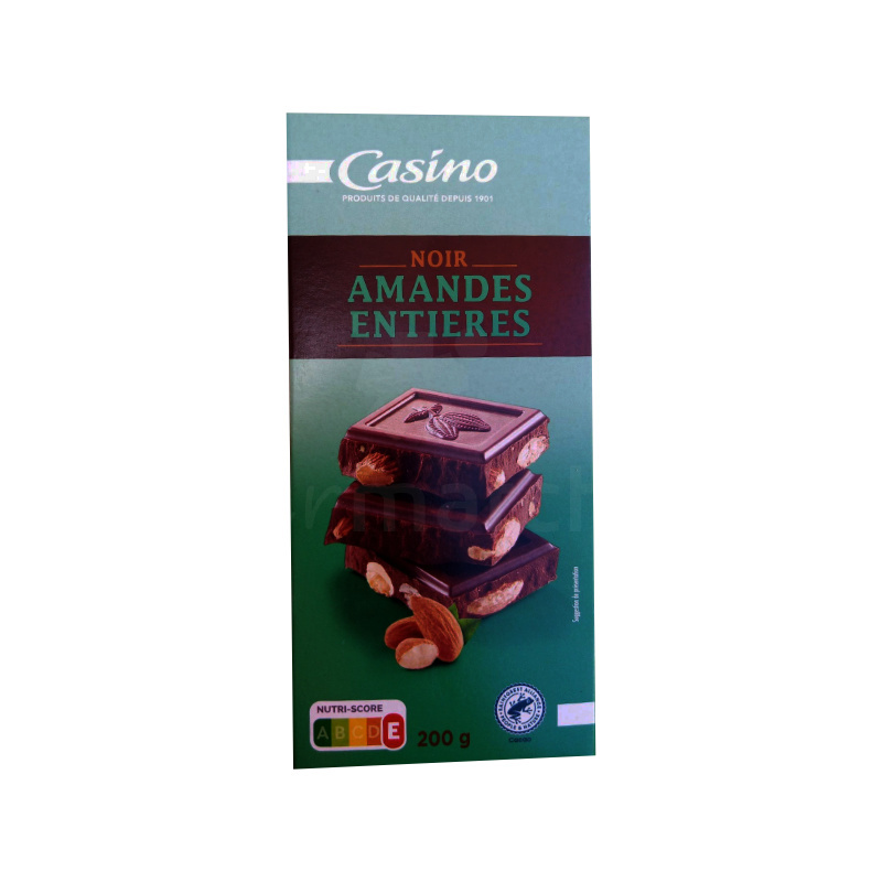 Chocolat Noir Aux Amandes Entieres Casino™ 200g