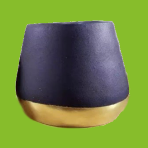 Vase en terre cuite forme boule marine et doré Josie™| vita malagasy