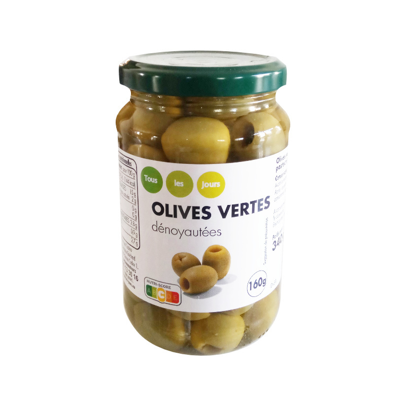Olives vertes dénoyautées - 37cl
