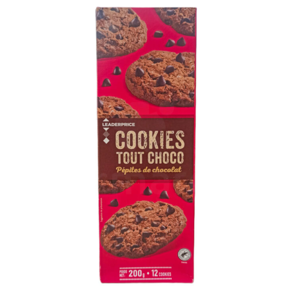 Cookies aux pépites de chocolat et  au chocolat 200g Leader Price™ | 12 cookies