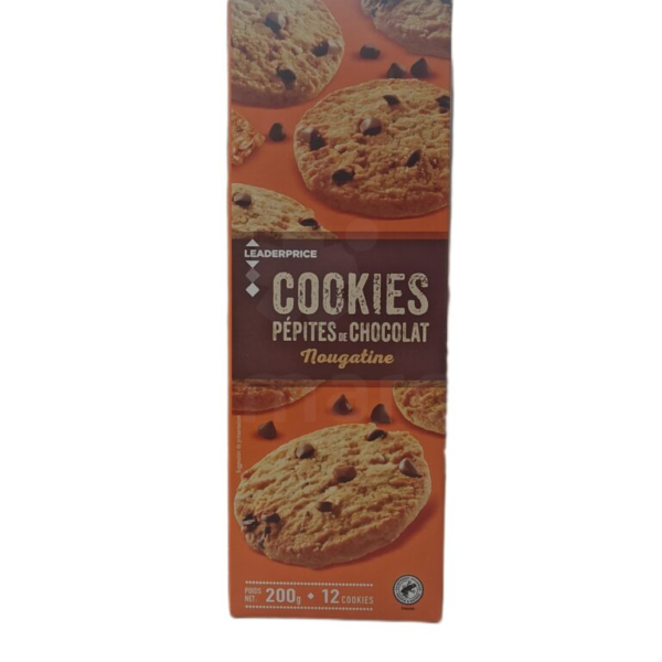 Cookies aux pépites de chocolat et nougatine Leaderprice™ 200g | 12 délicieux cookies