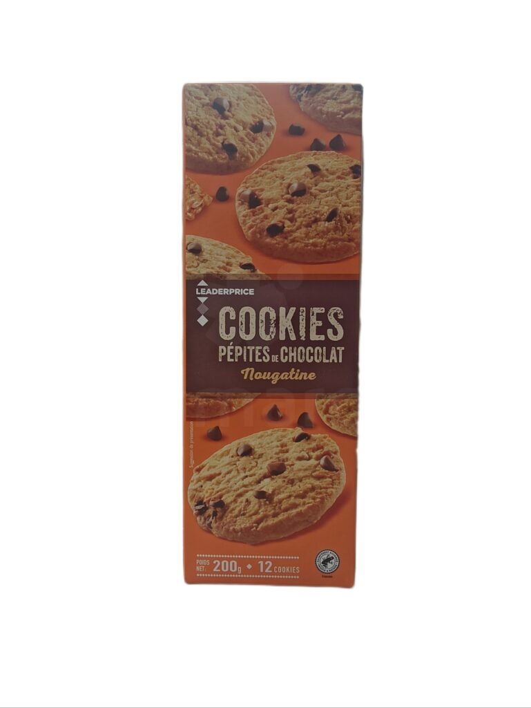 Cookies aux pépites de chocolat et nougatine Leaderprice™ 200g | 12 délicieux cookies