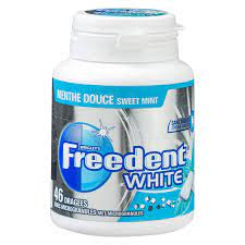 Chewing-Gum Sans Sucre White Menthe Douce Freedent Bouteille de 46 Dragees