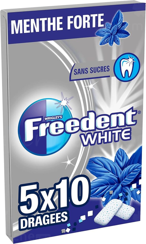 Chewing-Gum Sans Sucre White Menthe Forte Freedent 10 Dragees