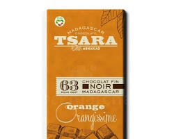 Chocolat en Tablette Noir 63% Orange Tsara 75g
