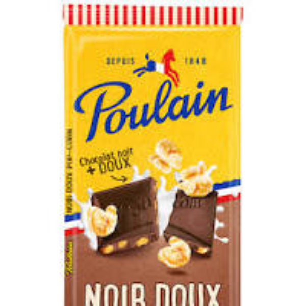 Tablette de Chocolat Noir Doux Croustillant Poulain 95g